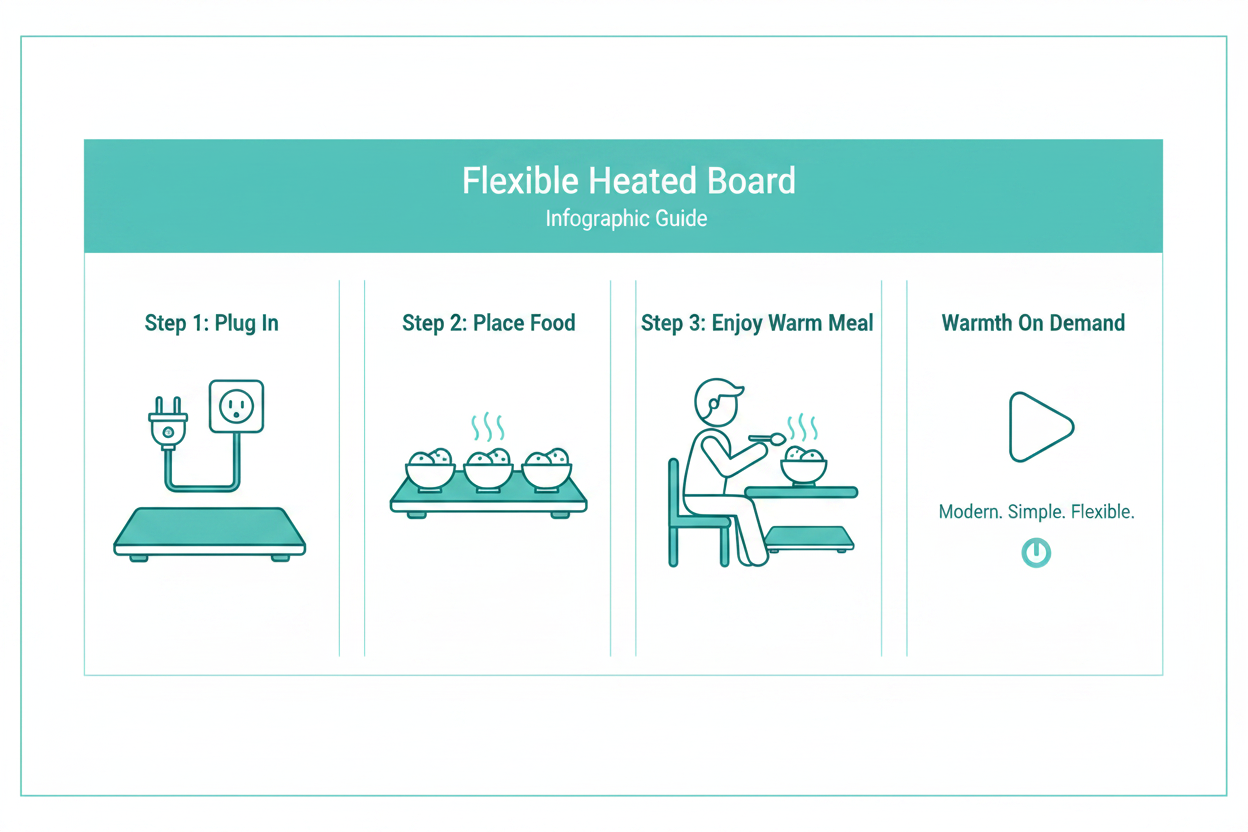 How to use flexible heated board infographic